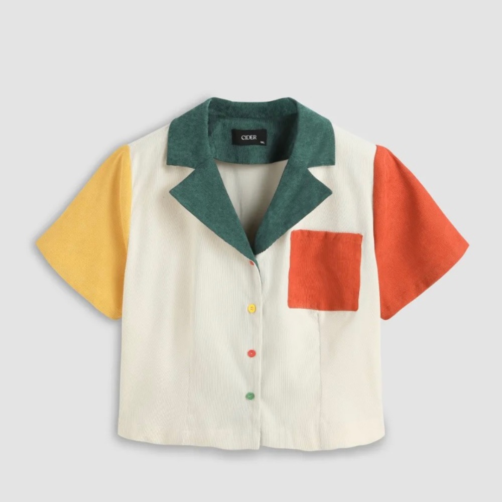 Color block retro shirt